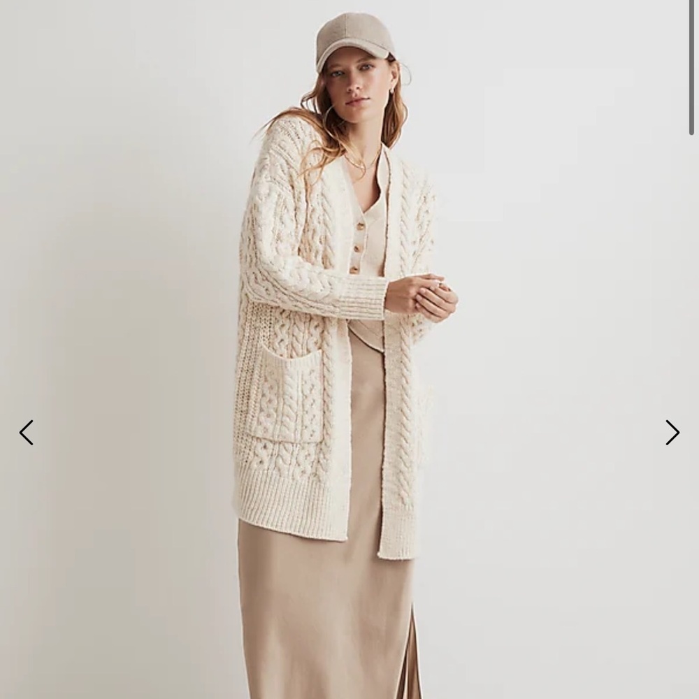 NWOT Madewell Cable-Knit Long Cardigan size Small